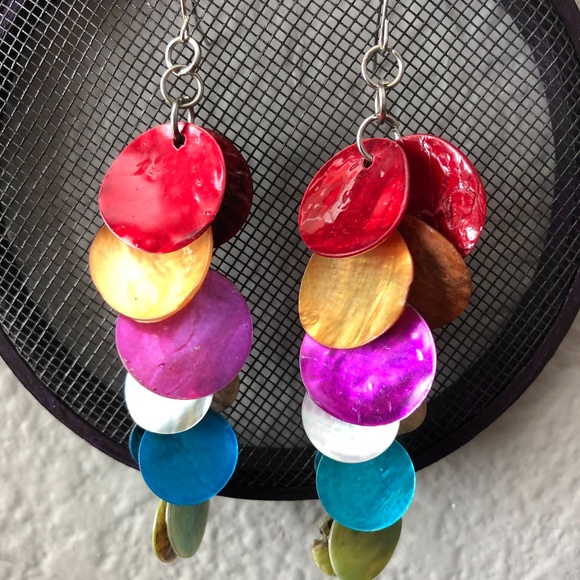 Colorful Shell Earrings - Picture 3 of 3